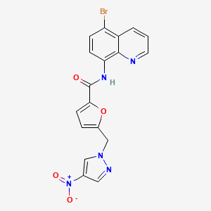 N-(5-bromoquinolin-8-yl)-5-[(4-nitro-1H-pyrazol-1-yl)methyl]furan-2-carboxamide