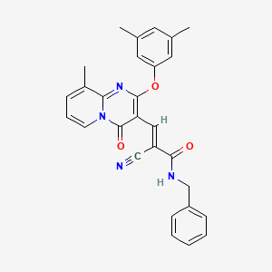 molecular formula C28H24N4O3 B11577705 (2E)-N-benzyl-2-cyano-3-[2-(3,5-dimethylphenoxy)-9-methyl-4-oxo-4H-pyrido[1,2-a]pyrimidin-3-yl]prop-2-enamide 