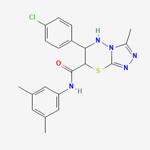 molecular formula C20H20ClN5OS B11577710 6-(4-chlorophenyl)-N-(3,5-dimethylphenyl)-3-methyl-6,7-dihydro-5H-[1,2,4]triazolo[3,4-b][1,3,4]thiadiazine-7-carboxamide 