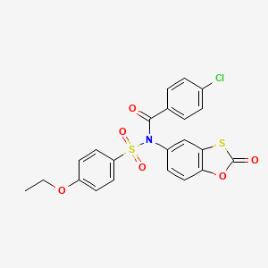 4-chloro-N-[(4-ethoxyphenyl)sulfonyl]-N-(2-oxo-1,3-benzoxathiol-5-yl)benzamide