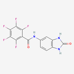 molecular formula C14H6F5N3O2 B11577729 2,3,4,5,6-pentafluoro-N-(2-oxo-2,3-dihydro-1H-benzimidazol-5-yl)benzamide 