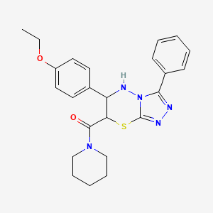 [6-(4-ethoxyphenyl)-3-phenyl-6,7-dihydro-5H-[1,2,4]triazolo[3,4-b][1,3,4]thiadiazin-7-yl](piperidin-1-yl)methanone