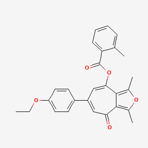 6-(4-ethoxyphenyl)-1,3-dimethyl-4-oxo-4H-cyclohepta[c]furan-8-yl 2-methylbenzoate