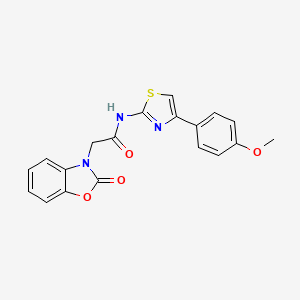 molecular formula C19H15N3O4S B11577743 N-(4-(4-methoxyphenyl)thiazol-2-yl)-2-(2-oxobenzo[d]oxazol-3(2H)-yl)acetamide 