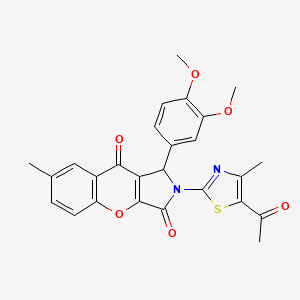 2-(5-Acetyl-4-methyl-1,3-thiazol-2-yl)-1-(3,4-dimethoxyphenyl)-7-methyl-1,2-dihydrochromeno[2,3-c]pyrrole-3,9-dione