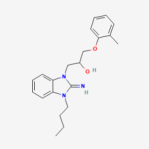 molecular formula C21H27N3O2 B11577777 1-(3-butyl-2-imino-2,3-dihydro-1H-benzimidazol-1-yl)-3-(2-methylphenoxy)propan-2-ol 