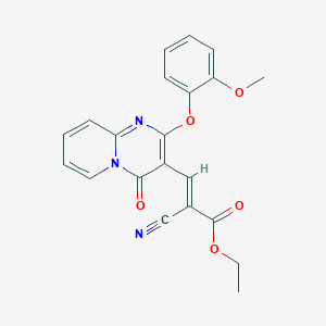 ethyl (2E)-2-cyano-3-[2-(2-methoxyphenoxy)-4-oxo-4H-pyrido[1,2-a]pyrimidin-3-yl]prop-2-enoate