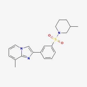 molecular formula C20H23N3O2S B11577786 8-Methyl-2-{3-[(3-methylpiperidin-1-yl)sulfonyl]phenyl}imidazo[1,2-a]pyridine 