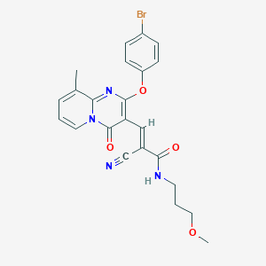 (2E)-3-[2-(4-bromophenoxy)-9-methyl-4-oxo-4H-pyrido[1,2-a]pyrimidin-3-yl]-2-cyano-N-(3-methoxypropyl)prop-2-enamide