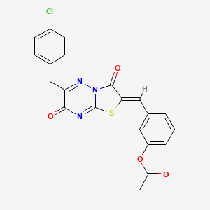 3-{(Z)-[6-(4-chlorobenzyl)-3,7-dioxo-7H-[1,3]thiazolo[3,2-b][1,2,4]triazin-2(3H)-ylidene]methyl}phenyl acetate