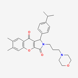 molecular formula C29H34N2O4 B11577807 6,7-dimethyl-2-(3-morpholin-4-ylpropyl)-1-(4-propan-2-ylphenyl)-1H-chromeno[2,3-c]pyrrole-3,9-dione 