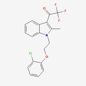 molecular formula C19H15ClF3NO2 B11577836 1-{1-[2-(2-chlorophenoxy)ethyl]-2-methyl-1H-indol-3-yl}-2,2,2-trifluoroethanone 