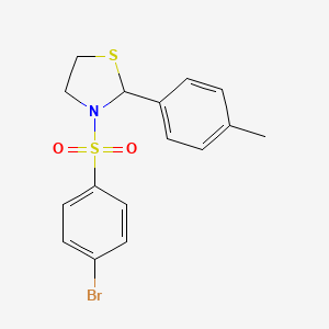 3-(4-Bromobenzenesulfonyl)-2-(4-methylphenyl)-1,3-thiazolidine