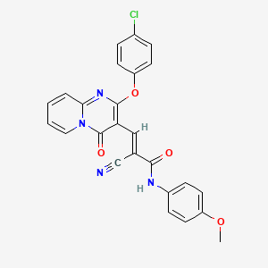 (2E)-3-[2-(4-chlorophenoxy)-4-oxo-4H-pyrido[1,2-a]pyrimidin-3-yl]-2-cyano-N-(4-methoxyphenyl)prop-2-enamide