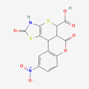 molecular formula C14H8N2O7S2 B11577874 C14H8N2O7S2 