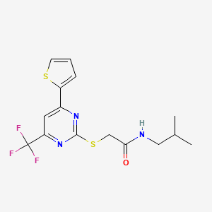 N-(2-methylpropyl)-2-{[4-(thiophen-2-yl)-6-(trifluoromethyl)pyrimidin-2-yl]sulfanyl}acetamide