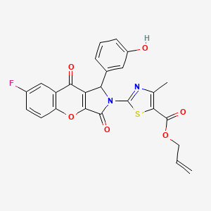 molecular formula C25H17FN2O6S B11577888 prop-2-en-1-yl 2-[7-fluoro-1-(3-hydroxyphenyl)-3,9-dioxo-3,9-dihydrochromeno[2,3-c]pyrrol-2(1H)-yl]-4-methyl-1,3-thiazole-5-carboxylate 