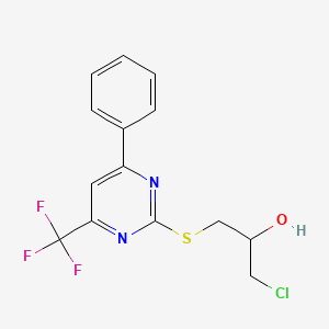 1-Chloro-3-{[4-phenyl-6-(trifluoromethyl)pyrimidin-2-yl]sulfanyl}propan-2-ol