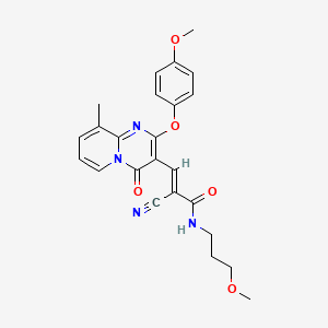 (2E)-2-cyano-3-[2-(4-methoxyphenoxy)-9-methyl-4-oxo-4H-pyrido[1,2-a]pyrimidin-3-yl]-N-(3-methoxypropyl)prop-2-enamide