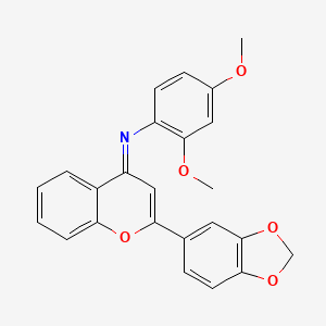 N-[(4E)-2-(1,3-benzodioxol-5-yl)-4H-chromen-4-ylidene]-2,4-dimethoxyaniline