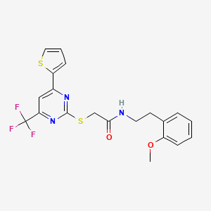 N-[2-(2-methoxyphenyl)ethyl]-2-{[4-(thiophen-2-yl)-6-(trifluoromethyl)pyrimidin-2-yl]sulfanyl}acetamide