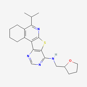 N-(oxolan-2-ylmethyl)-8-propan-2-yl-11-thia-9,14,16-triazatetracyclo[8.7.0.02,7.012,17]heptadeca-1,7,9,12,14,16-hexaen-13-amine