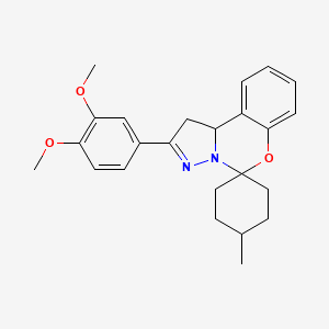 2'-(3,4-Dimethoxyphenyl)-4-methyl-1',10b'-dihydrospiro[cyclohexane-1,5'-pyrazolo[1,5-c][1,3]benzoxazine]