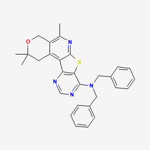 N,N-dibenzyl-4,4,8-trimethyl-5-oxa-11-thia-9,14,16-triazatetracyclo[8.7.0.02,7.012,17]heptadeca-1,7,9,12(17),13,15-hexaen-13-amine