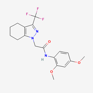 molecular formula C18H20F3N3O3 B11577990 N-(2,4-Dimethoxy-phenyl)-2-(3-trifluoromethyl-4,5,6,7-tetrahydro-indazol-1-yl)-acetamide 