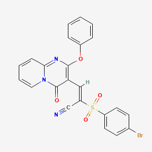 molecular formula C23H14BrN3O4S B11578025 (2E)-2-[(4-bromophenyl)sulfonyl]-3-(4-oxo-2-phenoxy-4H-pyrido[1,2-a]pyrimidin-3-yl)prop-2-enenitrile 