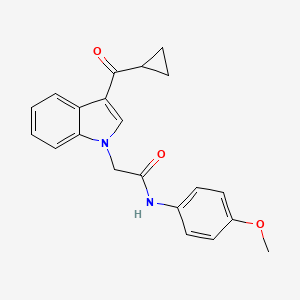 molecular formula C21H20N2O3 B11578048 2-[3-(cyclopropanecarbonyl)indol-1-yl]-N-(4-methoxyphenyl)acetamide CAS No. 696644-43-6