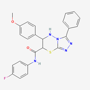 molecular formula C24H20FN5O2S B11578051 N-(4-fluorophenyl)-6-(4-methoxyphenyl)-3-phenyl-6,7-dihydro-5H-[1,2,4]triazolo[3,4-b][1,3,4]thiadiazine-7-carboxamide 