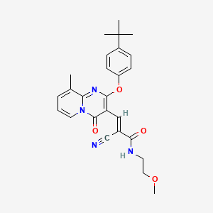 (2E)-3-[2-(4-tert-butylphenoxy)-9-methyl-4-oxo-4H-pyrido[1,2-a]pyrimidin-3-yl]-2-cyano-N-(2-methoxyethyl)prop-2-enamide