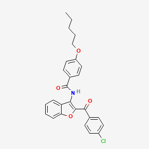 molecular formula C27H24ClNO4 B11578058 N-[2-(4-chlorobenzoyl)-1-benzofuran-3-yl]-4-(pentyloxy)benzamide 