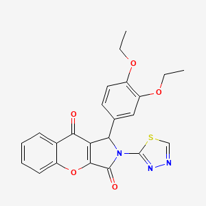 molecular formula C23H19N3O5S B11578060 1-(3,4-Diethoxyphenyl)-2-(1,3,4-thiadiazol-2-yl)-1,2-dihydrochromeno[2,3-c]pyrrole-3,9-dione 