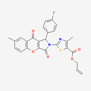 molecular formula C26H19FN2O5S B11578063 prop-2-en-1-yl 2-[1-(4-fluorophenyl)-7-methyl-3,9-dioxo-3,9-dihydrochromeno[2,3-c]pyrrol-2(1H)-yl]-4-methyl-1,3-thiazole-5-carboxylate 