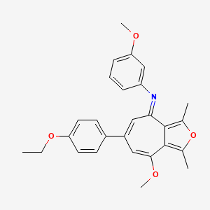 molecular formula C27H27NO4 B11578081 N-[(4E)-6-(4-ethoxyphenyl)-8-methoxy-1,3-dimethyl-4H-cyclohepta[c]furan-4-ylidene]-3-methoxyaniline 