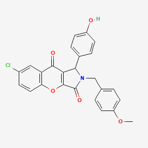 molecular formula C25H18ClNO5 B11578094 7-Chloro-1-(4-hydroxyphenyl)-2-(4-methoxybenzyl)-1,2-dihydrochromeno[2,3-c]pyrrole-3,9-dione 