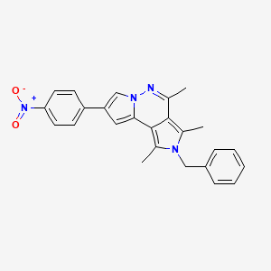 4-benzyl-3,5,7-trimethyl-11-(4-nitrophenyl)-4,8,9-triazatricyclo[7.3.0.02,6]dodeca-1(12),2,5,7,10-pentaene