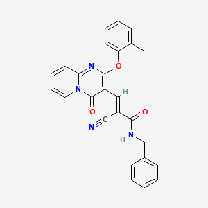 molecular formula C26H20N4O3 B11578114 (2E)-N-benzyl-2-cyano-3-[2-(2-methylphenoxy)-4-oxo-4H-pyrido[1,2-a]pyrimidin-3-yl]prop-2-enamide 