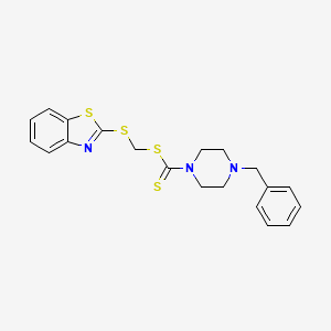 (1,3-Benzothiazol-2-ylsulfanyl)methyl 4-benzylpiperazine-1-carbodithioate