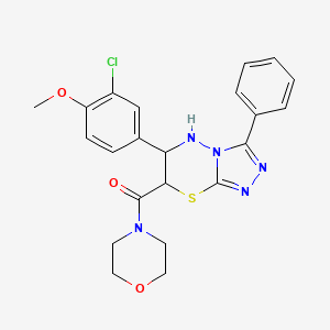 molecular formula C22H22ClN5O3S B11578147 [6-(3-chloro-4-methoxyphenyl)-3-phenyl-6,7-dihydro-5H-[1,2,4]triazolo[3,4-b][1,3,4]thiadiazin-7-yl](morpholin-4-yl)methanone 