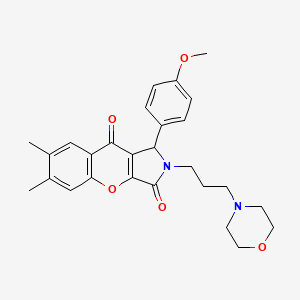 molecular formula C27H30N2O5 B11578160 1-(4-Methoxyphenyl)-6,7-dimethyl-2-[3-(morpholin-4-yl)propyl]-1,2-dihydrochromeno[2,3-c]pyrrole-3,9-dione 