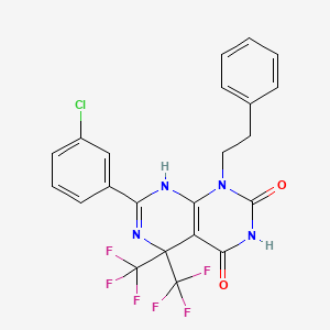 7-(3-chlorophenyl)-4-hydroxy-1-(2-phenylethyl)-5,5-bis(trifluoromethyl)-5,8-dihydropyrimido[4,5-d]pyrimidin-2(1H)-one