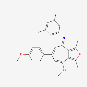 N-[(4E)-6-(4-ethoxyphenyl)-8-methoxy-1,3-dimethyl-4H-cyclohepta[c]furan-4-ylidene]-3,5-dimethylaniline