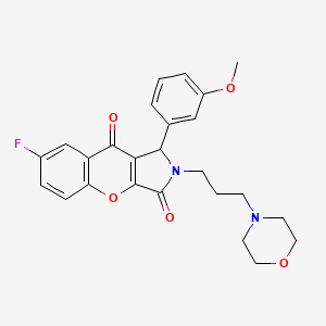 molecular formula C25H25FN2O5 B11578226 7-fluoro-1-(3-methoxyphenyl)-2-(3-morpholin-4-ylpropyl)-1H-chromeno[2,3-c]pyrrole-3,9-dione 