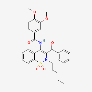 N-(3-benzoyl-1,1-dioxido-2-pentyl-2H-1,2-benzothiazin-4-yl)-3,4-dimethoxybenzamide