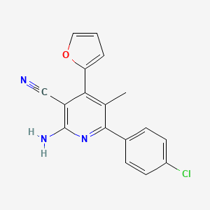 2-Amino-6-(4-chlorophenyl)-4-(furan-2-yl)-5-methylpyridine-3-carbonitrile