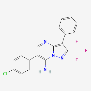 6-(4-Chlorophenyl)-3-phenyl-2-(trifluoromethyl)pyrazolo[1,5-a]pyrimidin-7-amine