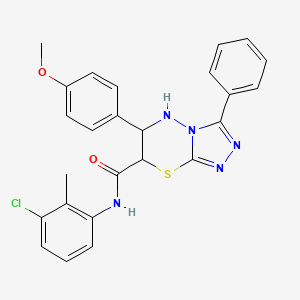 molecular formula C25H22ClN5O2S B11578283 N-(3-chloro-2-methylphenyl)-6-(4-methoxyphenyl)-3-phenyl-6,7-dihydro-5H-[1,2,4]triazolo[3,4-b][1,3,4]thiadiazine-7-carboxamide 